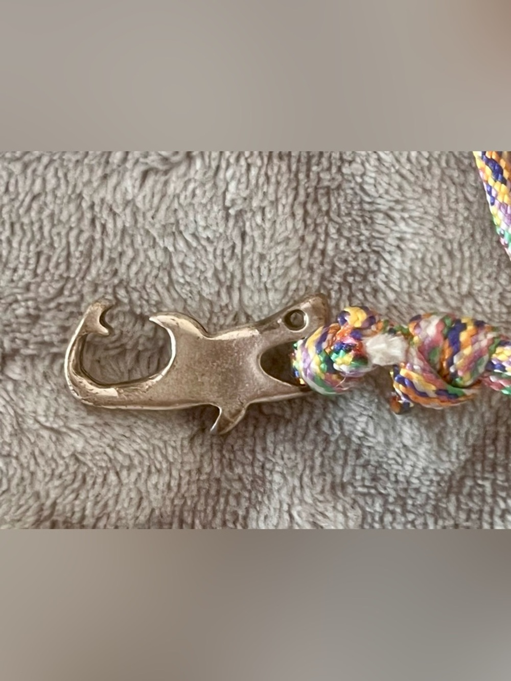 Multi-Color Braided Cord Necklace with Silver Shark Clasp - Picture 3 of 4